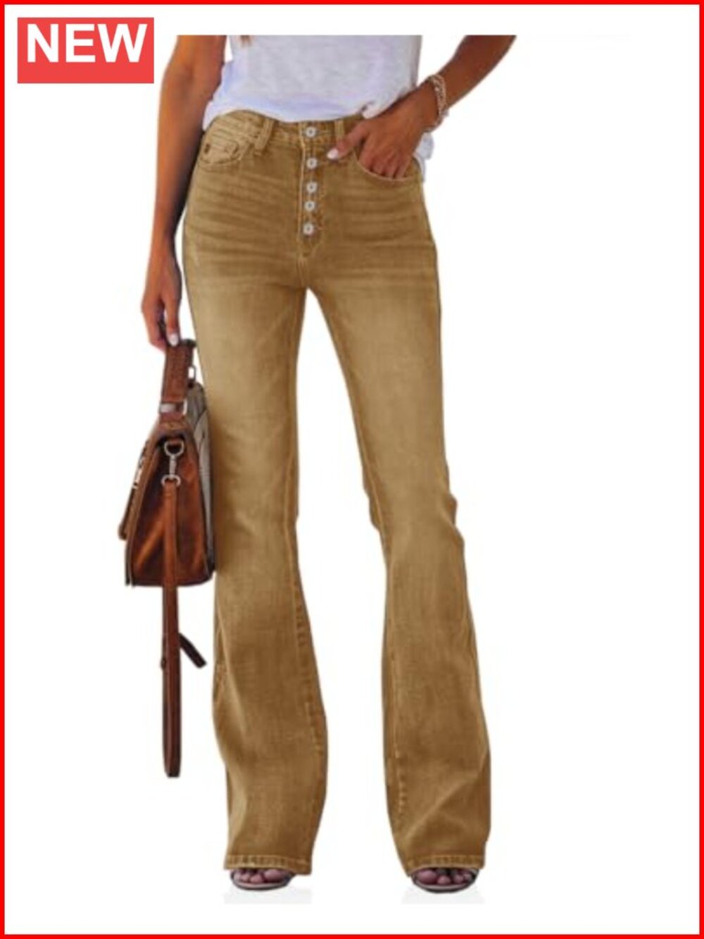 High Waisted Boyfriend Stretch Flare Bootcut Denim Jeans for Women